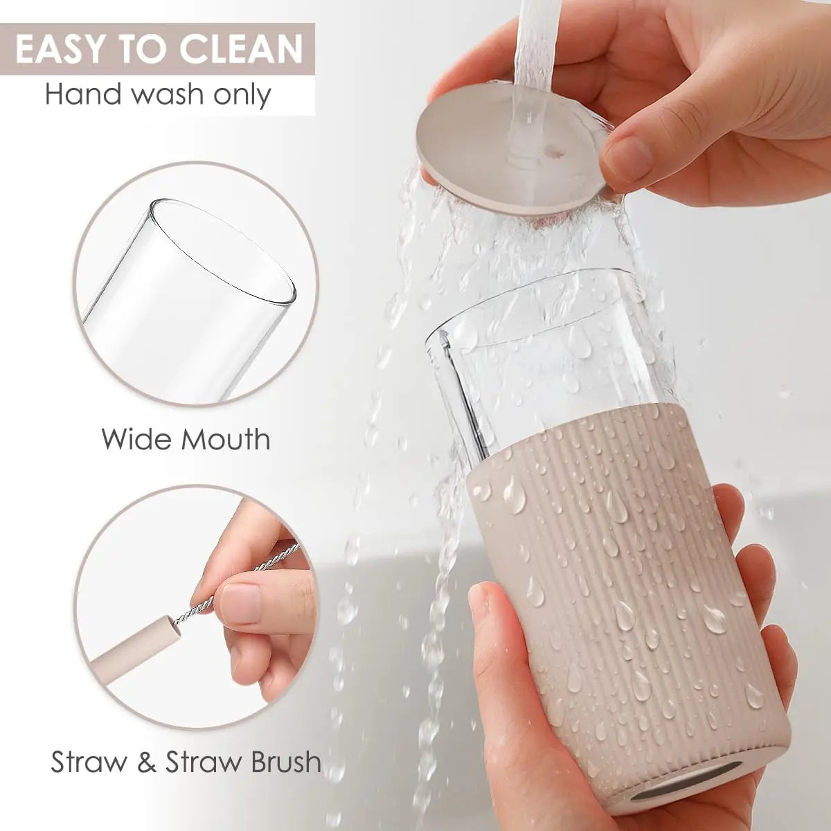 20oz Glass Tumbler with Silicone Sleeve & Straw, Aesthetic Cup Ideal for Hot & Cold Drinks Smoothie Iced Coffee, Gift for Her Women Girl