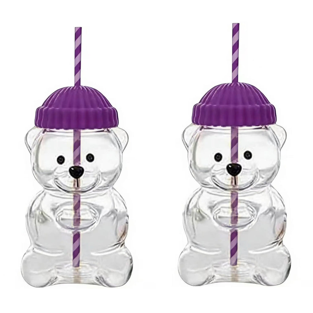 Viral Bearista Cold Cup for 2026 Holiday Collection Nostalgia Cute Bear Cup With Striped Straw 20oz High-Quality Glass Tumbler for Smoothies Boba & Beverage  Iced Coffee Glass Gifts colorful glass cup practical gift