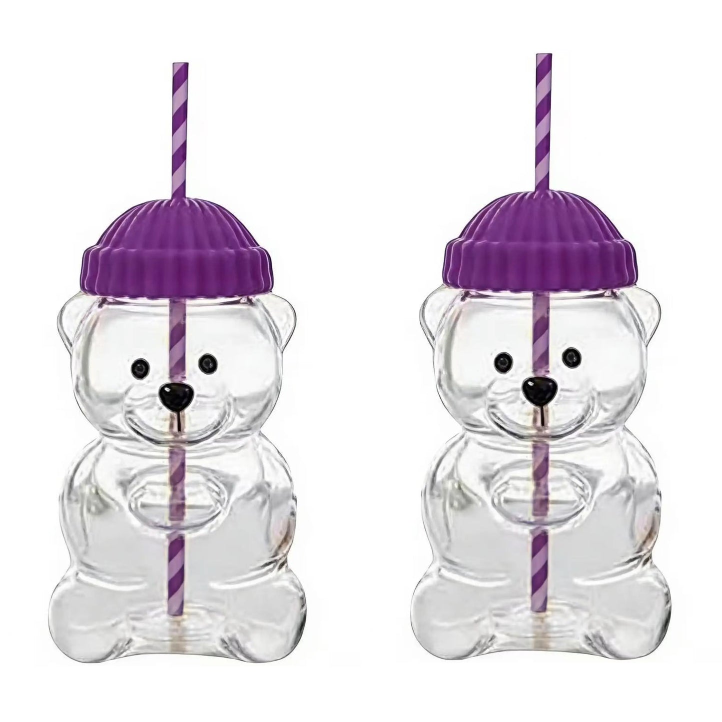 Viral Bearista Cold Cup for 2026 Holiday Collection Nostalgia Cute Bear Cup With Striped Straw 20oz High-Quality Glass Tumbler for Smoothies Boba & Beverage  Iced Coffee Glass Gifts colorful glass cup practical gift