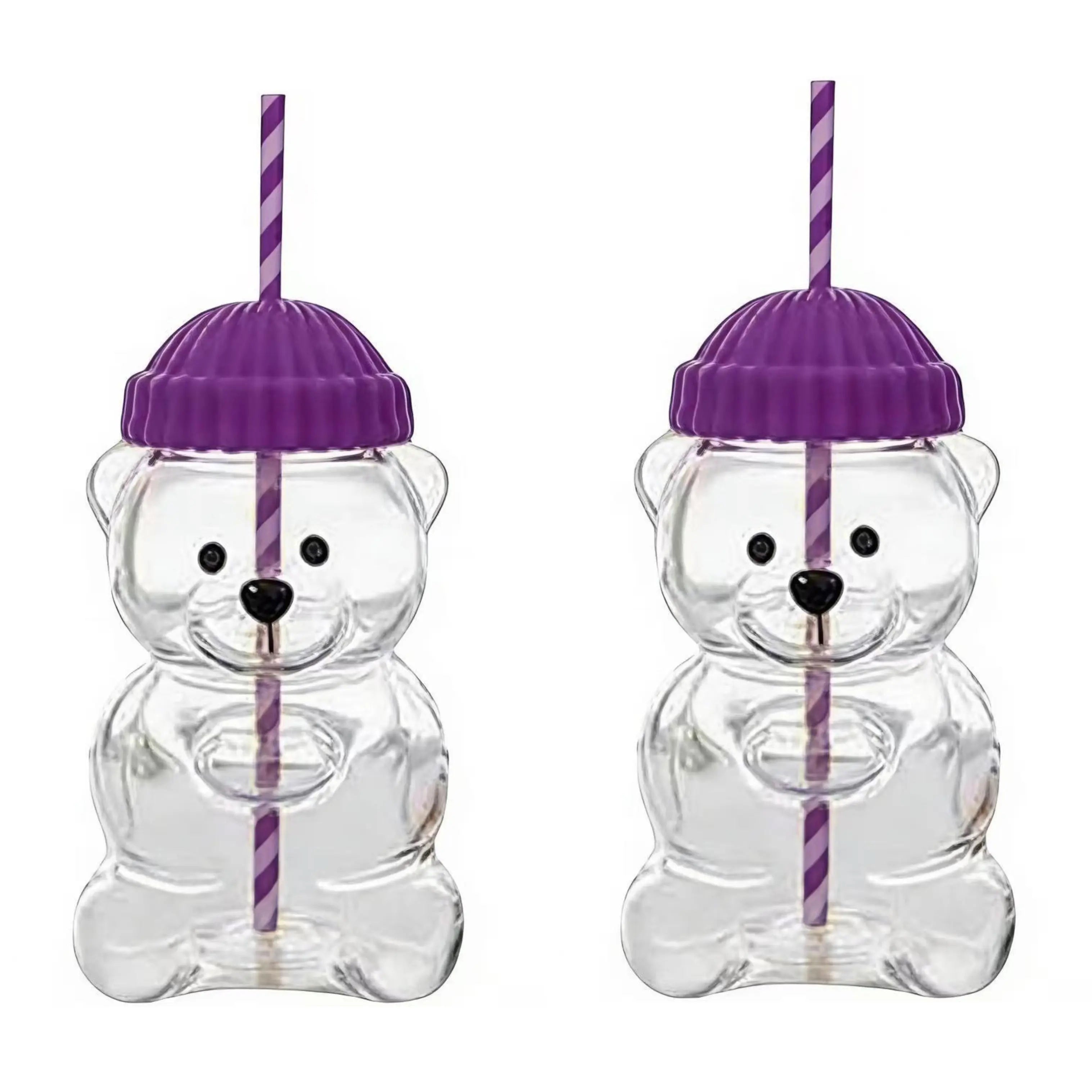 Viral Bearista Cold Cup for 2026 Holiday Collection Nostalgia Cute Bear Cup With Striped Straw 20oz High-Quality Glass Tumbler for Smoothies Boba & Beverage  Iced Coffee Glass Gifts colorful glass cup practical gift