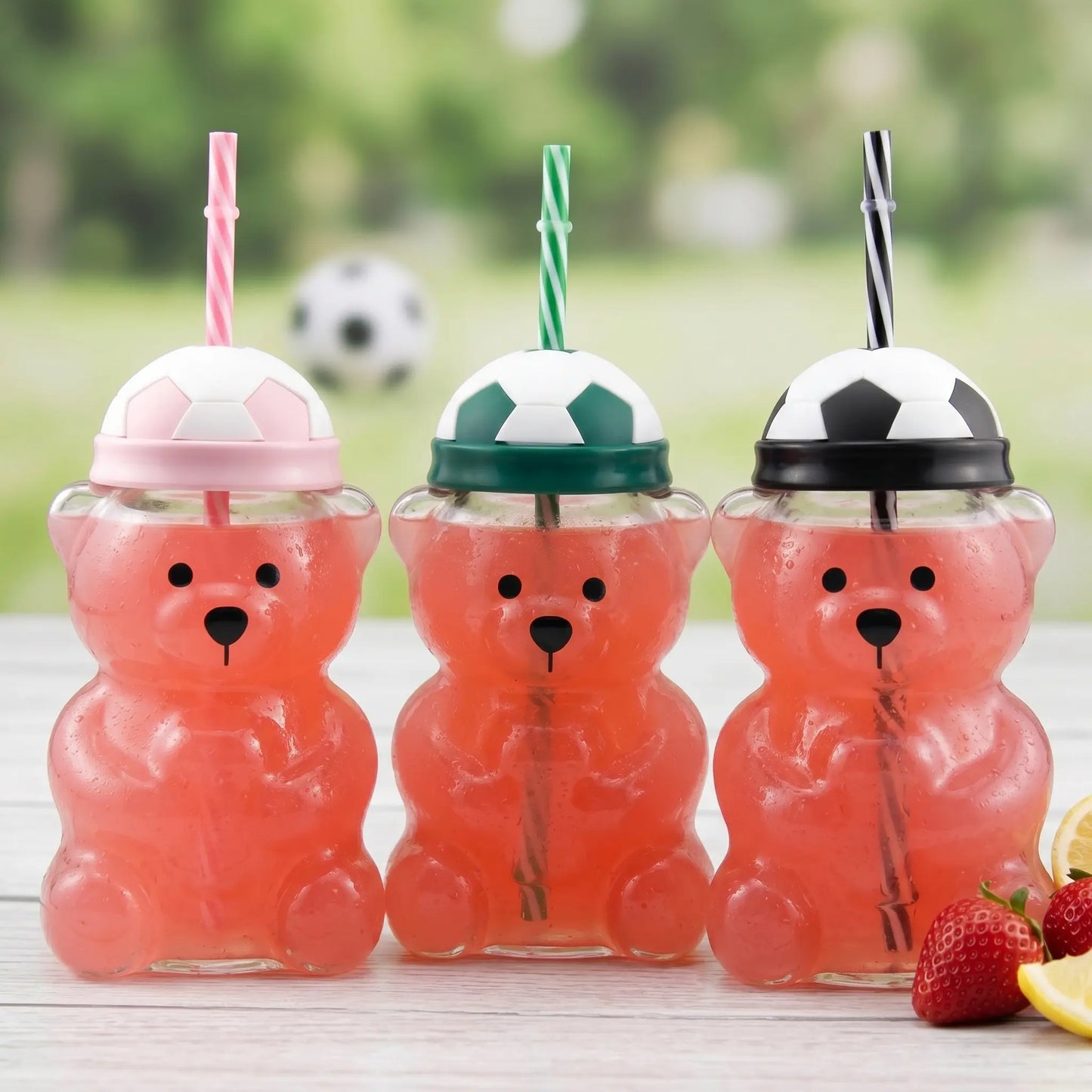20oz Cute Bear Soccer Cup – Fun Sports-Themed Drink Bottle for Kids, Teens & Adults – School, Parties, Travel & Everyday Hydration