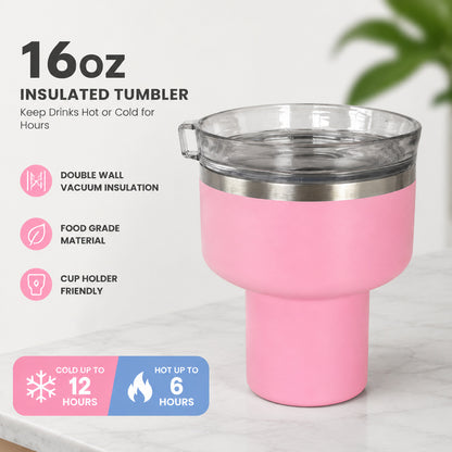 16 oz Cocktail Tumbler-Insulated Margarita Tumbler with Lid - Keeps Drinks Cold for 10 Hours- 360 Sippable Martini Glass Alternative - Shatterproof, Perfect for Parties