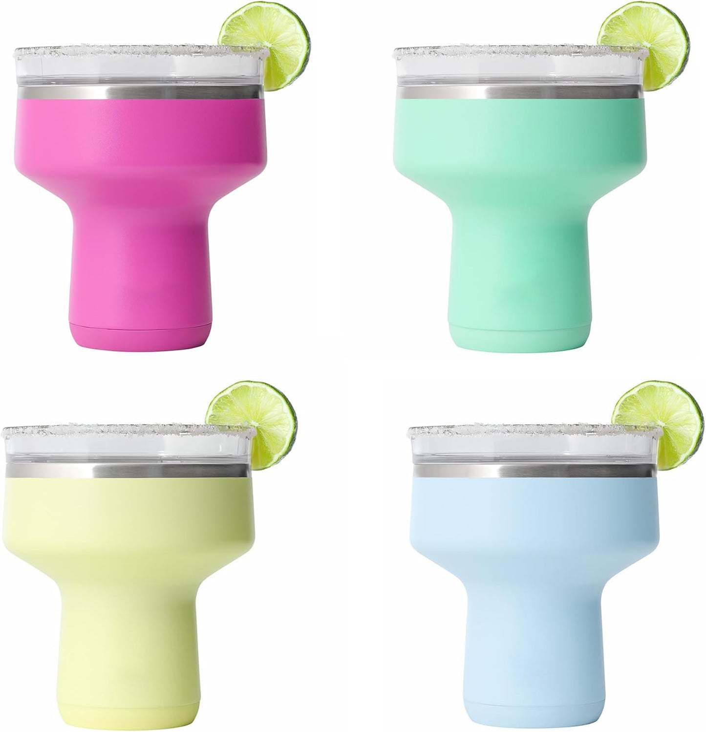 16 oz Cocktail Tumbler-Insulated Margarita Tumbler with Lid - Keeps Drinks Cold for 10 Hours- 360 Sippable Martini Glass Alternative - Shatterproof, Perfect for Parties