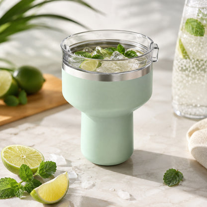 16 oz Cocktail Tumbler-Insulated Margarita Tumbler with Lid - Keeps Drinks Cold for 10 Hours- 360 Sippable Martini Glass Alternative - Shatterproof, Perfect for Parties
