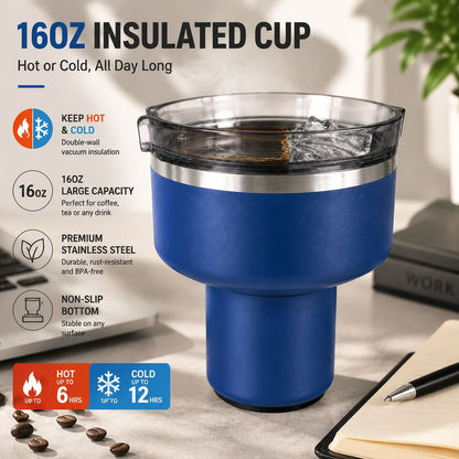 16 oz Cocktail Tumbler-Insulated Margarita Tumbler with Lid - Keeps Drinks Cold for 10 Hours- 360 Sippable Martini Glass Alternative - Shatterproof, Perfect for Parties