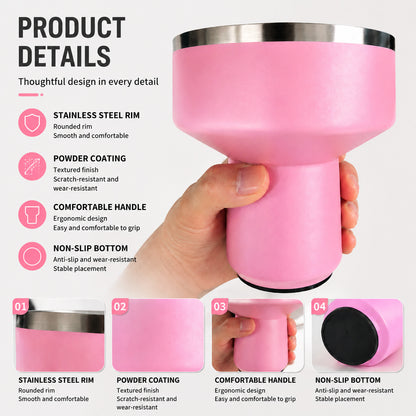 16 oz Cocktail Tumbler-Insulated Margarita Tumbler with Lid - Keeps Drinks Cold for 10 Hours- 360 Sippable Martini Glass Alternative - Shatterproof, Perfect for Parties