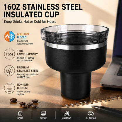 16 oz Cocktail Tumbler-Insulated Margarita Tumbler with Lid - Keeps Drinks Cold for 10 Hours- 360 Sippable Martini Glass Alternative - Shatterproof, Perfect for Parties