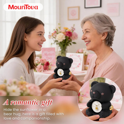 【Buy 2 Get 1 Free】Mountova Lucky Sunflower Bear Necklace Gift Box Set, Romantic Jewelry for Mom, Daughter, Girlfriend, Birthday & Anniversary, Cute Room Decor,Father's Day Gifts, Back-to-School Gifts Bling Chain,#tiktokshopsummersale