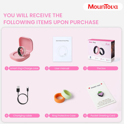 2026 AI Smart Ring for Women – Health & Fitness Tracker with Heart Rate, Blood Oxygen, Sleep, Temperature, Stress & Cycle Monitoring, IP68 Waterproof, 5-7 Day Battery, iOS & Android, Charging Case,#tiktokshopsummersale