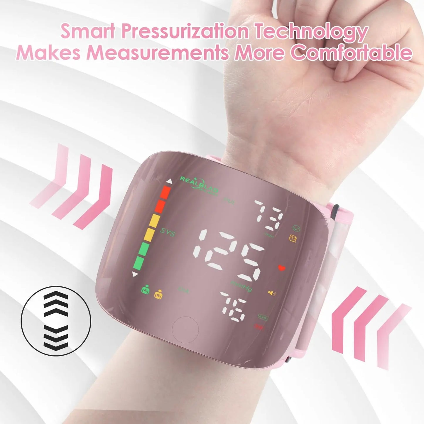 Ziqing Wrist Blood Pressure Monitor - LED Display, Touch Screen Cuff, 99x2 Reading Memory, ABS Material, Compact Slips Into Daily Bags, Carrying Case for Home Healthcare, Fit Self Care Products