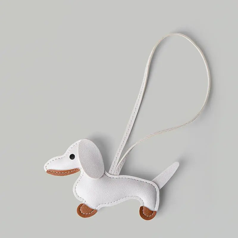 Dog bag ornament, suitable for wallets and handbags - cute PU sausage dog key ornament Stylish Backpack Charm Street Style Charm
