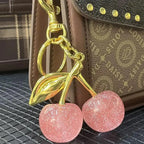 Charming Cherry Design Keychain Bag Charms Fashionable Durable Alloy Keychain for Women Girls Trendy All-match Exquisite Gift