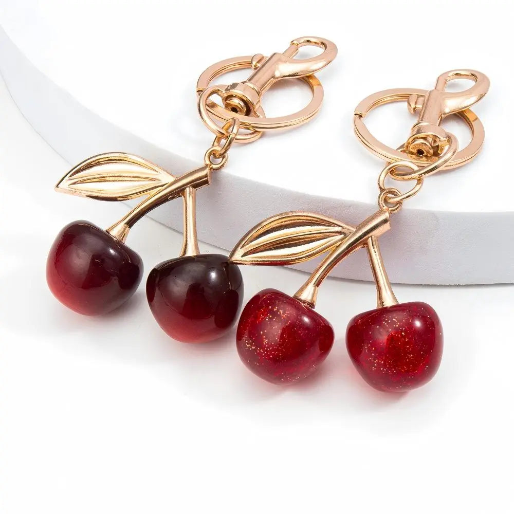 Cute Cherry Design Keychain, Bag Charms, Fashionable Alloy Keychain for Women & Girls, Trendy All-match & Exquisite Keychain for Birthday Gift