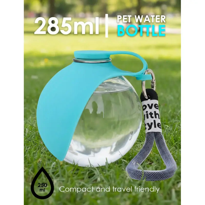 Stainless Steel Pet Water Bottle with Drinking Basin - 285ml Leak-Proof Mess-Free Travel Bottle for Dogs, Perfect for Walks & Road Trips, Mess-Free Water Bottles