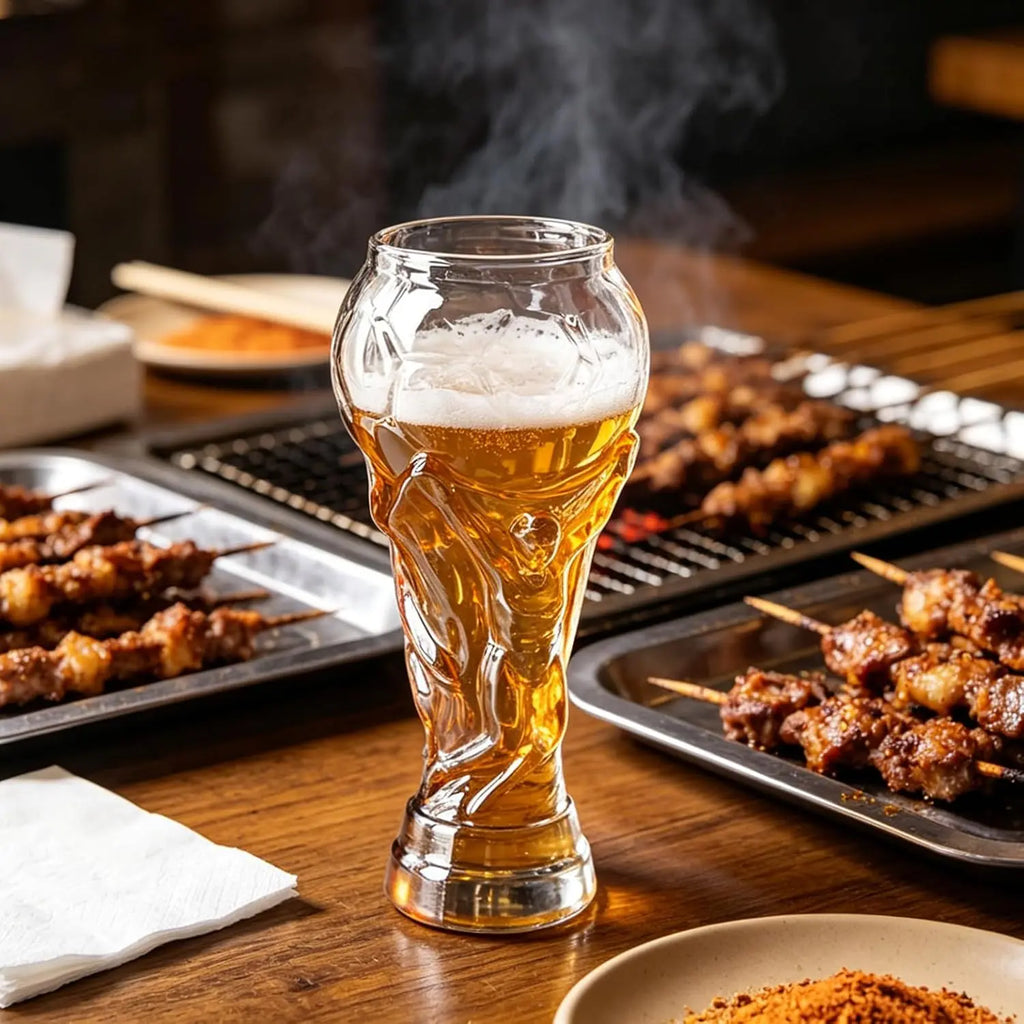 Beer Glass, 800/600ml Soccer Cup Shaped Drinking Cup for Viewing Parties, Suitable for Game Days, Parties, and Event Gatherings, Gift for Father