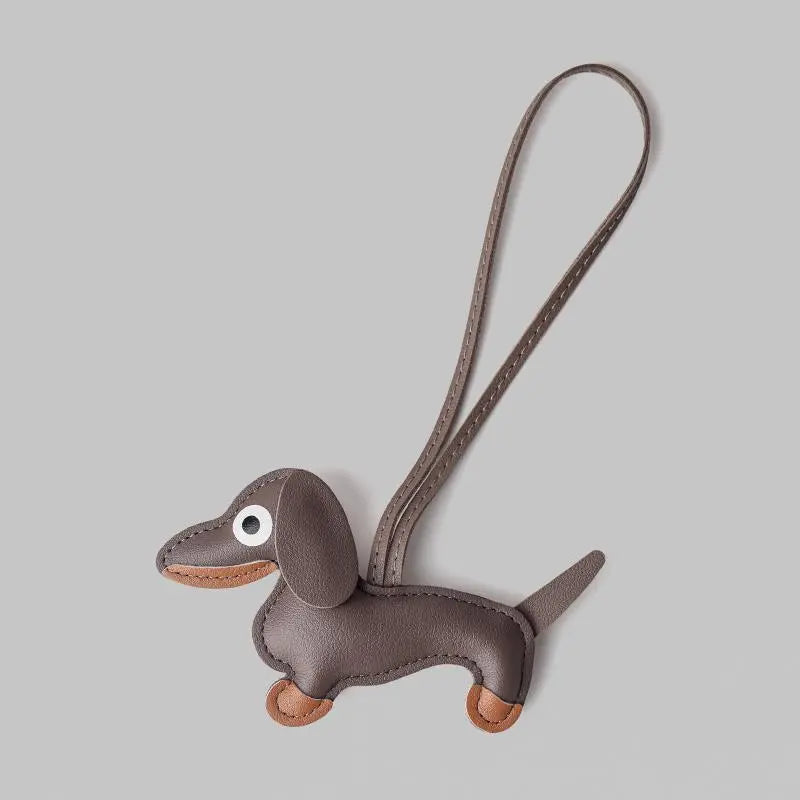 Dog bag ornament, suitable for wallets and handbags - cute PU sausage dog key ornament Stylish Backpack Charm Street Style Charm