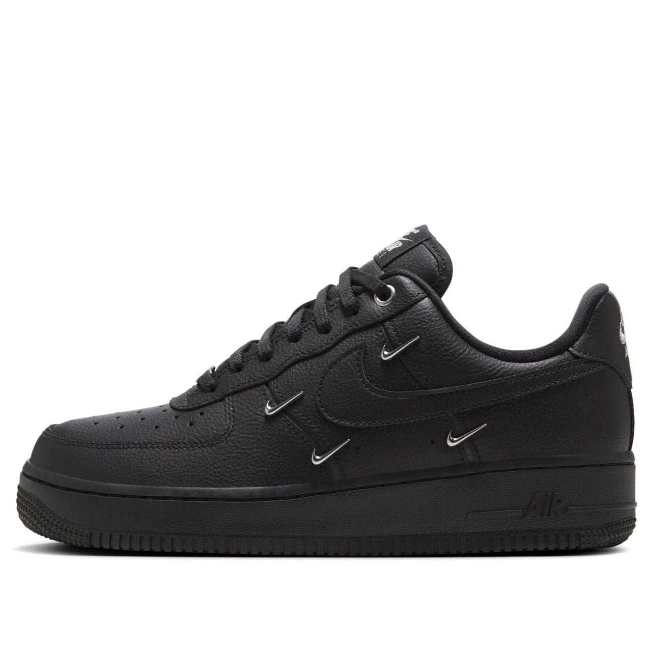 Nike Air Force 1 Low “Black Silver Mini Swoosh”
