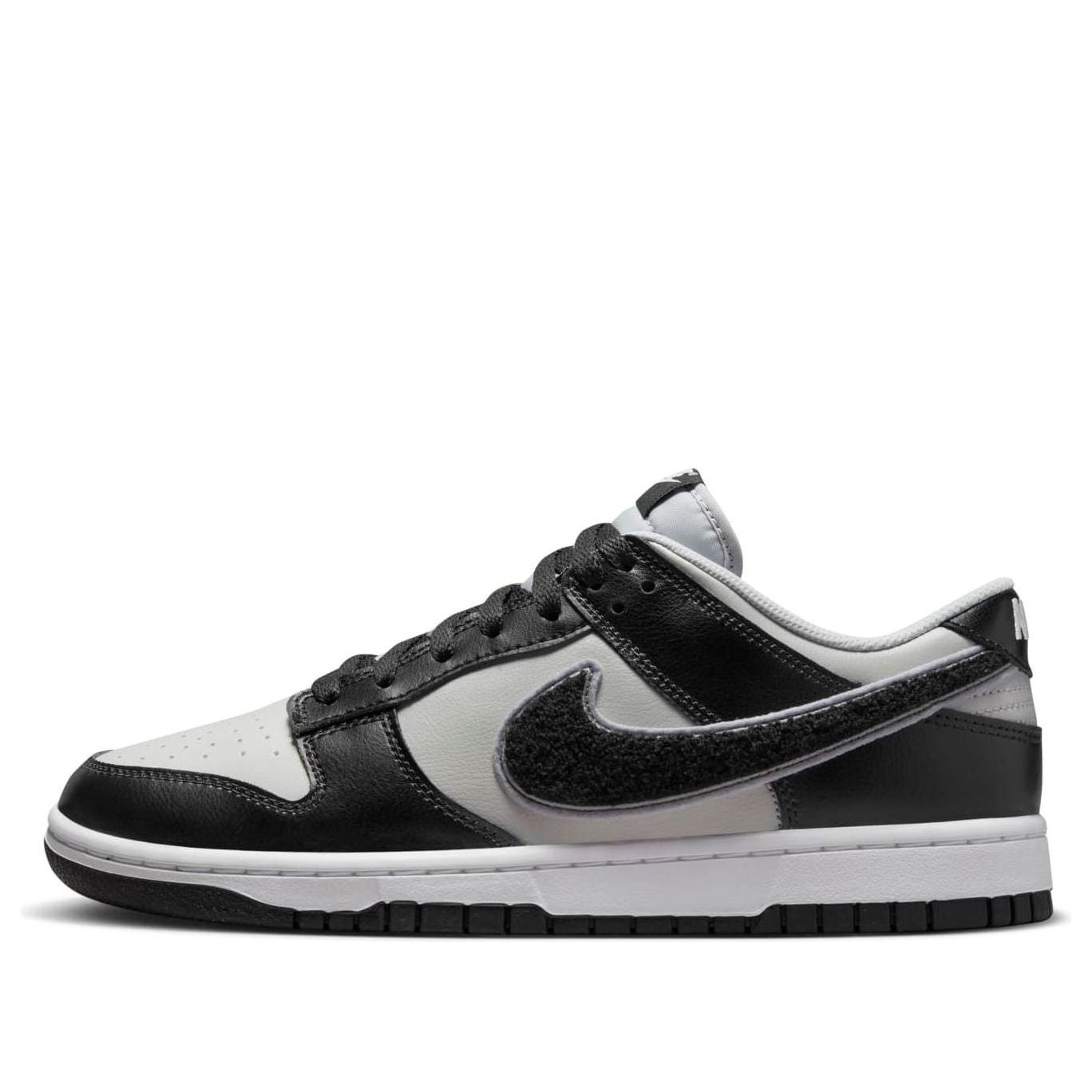 Nike Dunk Low “Chenille Swoosh – Black Grey Fog”