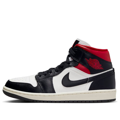 Air Jordan 1 Mid “Black Sail Gym Red”