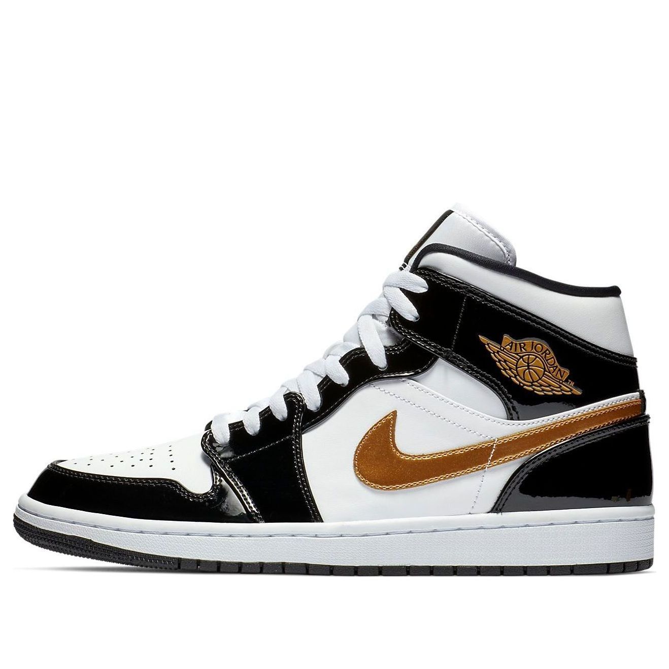 Air Jordan 1 Mid Patent “Black Gold”