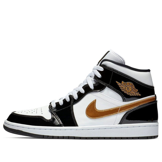 Air Jordan 1 Mid Patent “Black Gold”